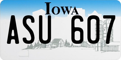 IA license plate ASU607