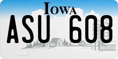 IA license plate ASU608