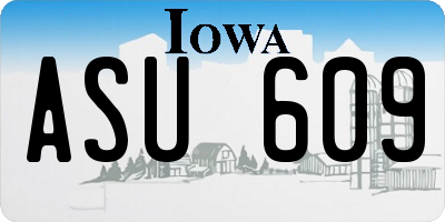 IA license plate ASU609