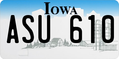 IA license plate ASU610