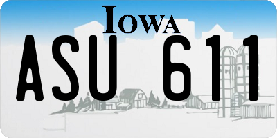 IA license plate ASU611