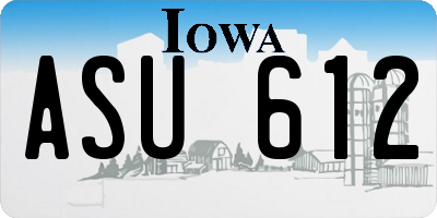 IA license plate ASU612