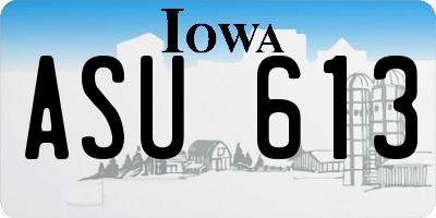 IA license plate ASU613