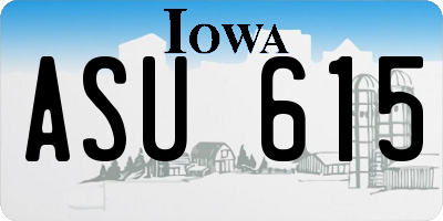 IA license plate ASU615