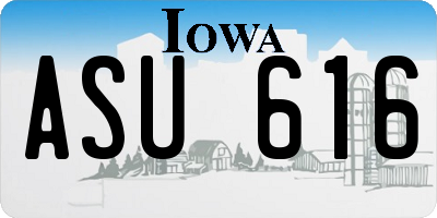 IA license plate ASU616