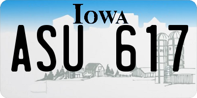 IA license plate ASU617