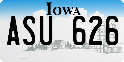 IA license plate ASU626