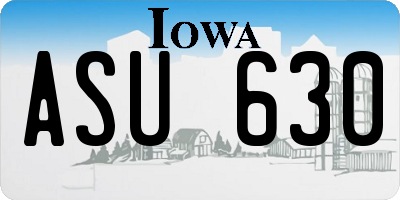 IA license plate ASU630