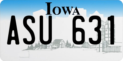 IA license plate ASU631