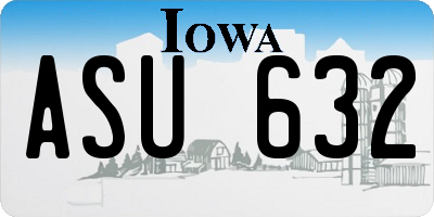 IA license plate ASU632