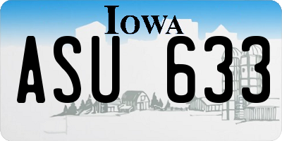 IA license plate ASU633