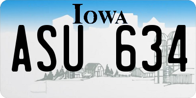 IA license plate ASU634