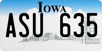 IA license plate ASU635