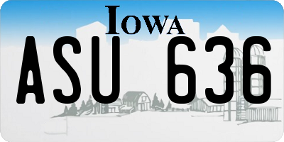 IA license plate ASU636