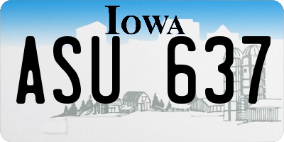 IA license plate ASU637