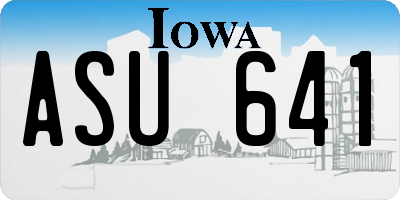 IA license plate ASU641