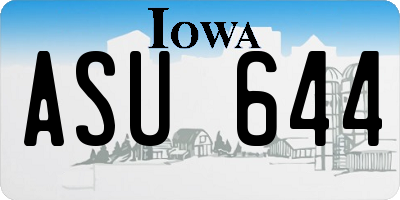 IA license plate ASU644