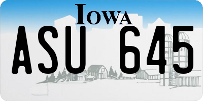 IA license plate ASU645