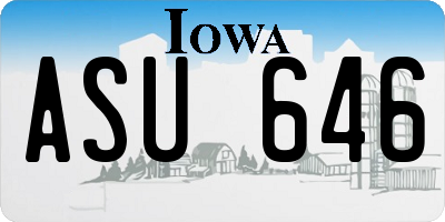 IA license plate ASU646