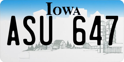 IA license plate ASU647