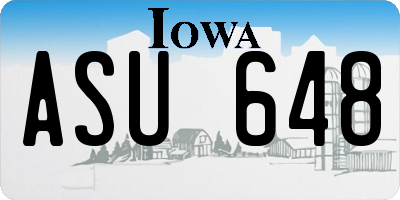 IA license plate ASU648