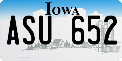 IA license plate ASU652