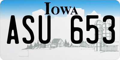 IA license plate ASU653