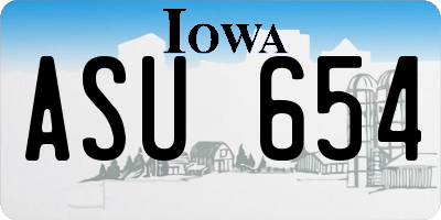 IA license plate ASU654