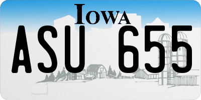 IA license plate ASU655