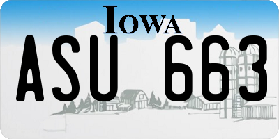 IA license plate ASU663