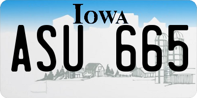 IA license plate ASU665