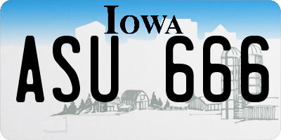 IA license plate ASU666