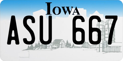 IA license plate ASU667