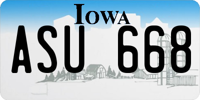 IA license plate ASU668
