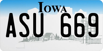 IA license plate ASU669