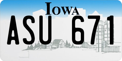 IA license plate ASU671