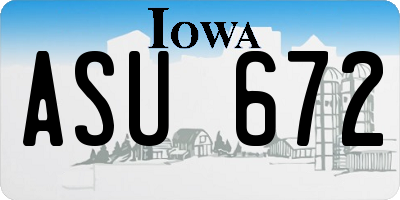 IA license plate ASU672
