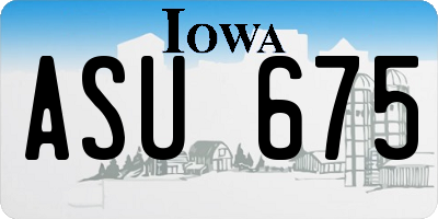 IA license plate ASU675