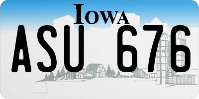 IA license plate ASU676