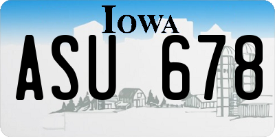 IA license plate ASU678