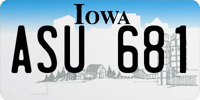 IA license plate ASU681