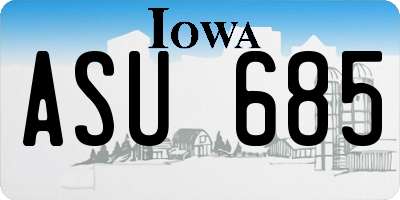 IA license plate ASU685