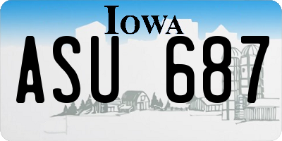 IA license plate ASU687