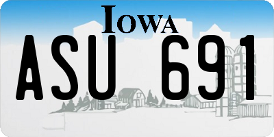 IA license plate ASU691