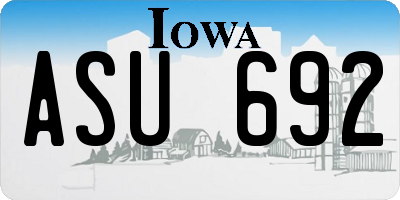 IA license plate ASU692