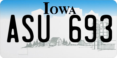 IA license plate ASU693