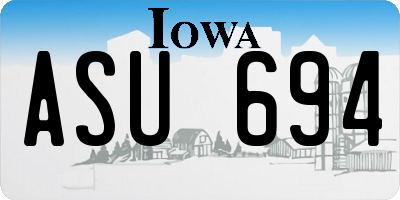 IA license plate ASU694
