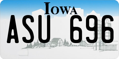 IA license plate ASU696