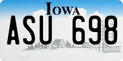 IA license plate ASU698