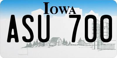 IA license plate ASU700